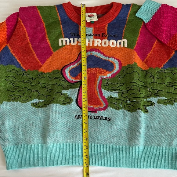 NWOT Farm Rio Rio Amazon Mushroom Embroidered Sweater XL - Picture 11 of 14